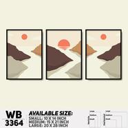 DDecorator Landscape Horizon Art (Set of 3) Wall Board And Wall Canvas - WB3364