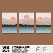 DDecorator Landscape Horizon Art (Set of 3) Wall Board And Wall Canvas - WB3524