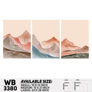 DDecorator Landscape Horizon Art (Set of 3) Wall Board And Wall Canvas - WB3380