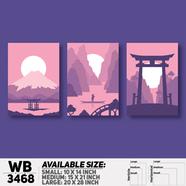 DDecorator Landscape Horizon Art (Set of 3) Wall Board And Wall Canvas - WB3468