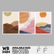 DDecorator Landscape Horizon Art (Set of 3) Wall Board And Wall Canvas - WB3484