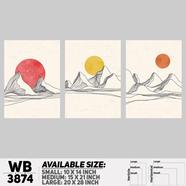 DDecorator Landscape Horizon Art Wall Decor - Set of 3 WB3874