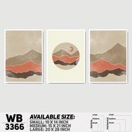 DDecorator Landscape Horizon Art (Set of 3) Wall Board And Wall Canvas - WB3366