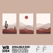 DDecorator Landscape Horizon Art (Set of 3) Wall Board And Wall Canvas - WB3354