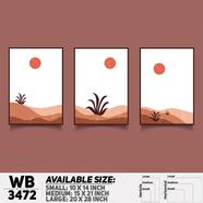 DDecorator Landscape Horizon Art (Set of 3) Wall Board And Wall Canvas - WB3472