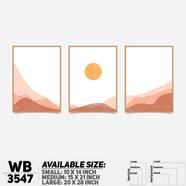 DDecorator Landscape Horizon Art (Set of 3) Wall Board And Wall Canvas - WB3547