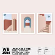 DDecorator Landscape Horizon Art Wall Decor - Set of 3 WB3594 