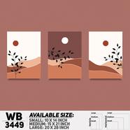 DDecorator Landscape Horizon Art (Set of 3) Wall Board And Wall Canvas - WB3449