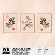 DDecorator Leaf And Line Art ArtWork Wall Decor - Set of 3 WB3586