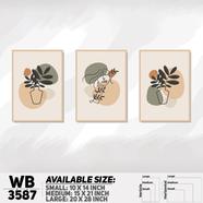 DDecorator Leaf And Line Art ArtWork Wall Decor - Set of 3 WB3587