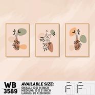 DDecorator Leaf And Line Art ArtWork Wall Decor - Set of 3 WB3589