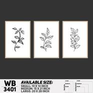 DDecorator Leaf ArtWork (Set of 3) Wall Board And Wall Canvas - WB3401