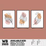 DDecorator Leaf ArtWork (Set of 3) Wall Board And Wall Canvas - WB3505