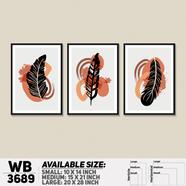 DDecorator Leaf ArtWork Wall Decor - Set of 3 WB3689
