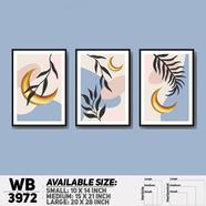 DDecorator Leaf Design Abstract Art (Set of 3) Wall Board And Wall Canvas - WB3972