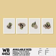 DDecorator Leaf With Abstract Art (Set of 4) Wall Board And Wall Canvas - WB4452
