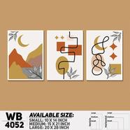 DDecorator Leaf With Abstract Art (Set of 3) Wall Board and Wall Canvas - WB4052