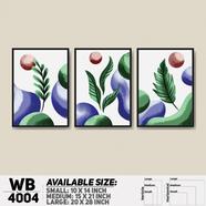 DDecorator Leaf With Abstract Art (Set of 3) Wall Board And Wall Canvas - WB4004