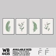 DDecorator Leaf With Abstract Art (Set of 4) Wall Board And Wall Canvas - WB4435