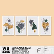DDecorator Leaf With Abstract Art (Set of 4) Wall Board And Wall Canva - WB4346