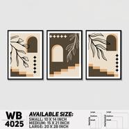 DDecorator Leaf With Abstract Art (Set of 3) Wall Board And Wall Canvas - WB4025