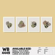 DDecorator Leaf With Abstract Art (Set of 4) Wall Board And Wall Canvas - WB4449