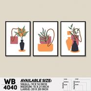 DDecorator Leaf With Abstract Art (Set of 3) Wall Board and Wall Canvas - WB4040