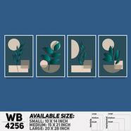 DDecorator Leaf With Abstract Art (Set of 4) Wall Board And Wall Canvas - WB4256