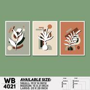 DDecorator Leaf With Abstract Art (Set of 3) Wall Board And Wall Canvas - WB4021
