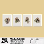 DDecorator Leaf With Abstract Art (Set of 4) Wall Board And Wall Canvas - WB4453