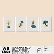 DDecorator Leaf With Abstract Art (Set of 4) Wall Board And Wall Canvas - WB4460