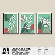 DDecorator Leaf With Abstract Art (Set of 3) Wall Board And Wall Canvas - WB4011