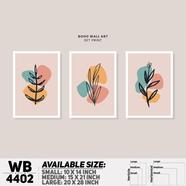 DDecorator Leaf With Abstract Art (Set of 3) Wall Board And Wall Canvas - WB4402