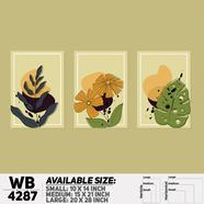 DDecorator Leaf With Abstract Art (Set of 3) Wall Board And Wall Canvas - WB4287
