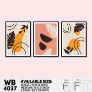 DDecorator Leaf With Abstract Art (Set of 3) Wall Board and Wall Canvas - WB4037