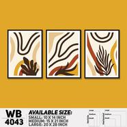 DDecorator Leaf With Abstract Art (Set of 3) Wall Board and Wall Canvas - WB4043