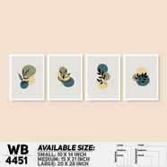 DDecorator Leaf With Abstract Art (Set of 4) Wall Board And Wall Canvas - WB4451