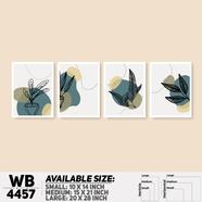 DDecorator Leaf With Abstract Art (Set of 4) Wall Board And Wall Canvas - WB4457