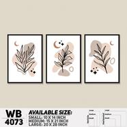 DDecorator Leaf With Abstract Art (Set of 3) Wall Board and Wall Canvas - WB4073