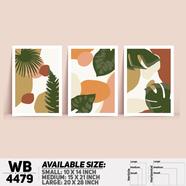 DDecorator Leaf With Abstract Art (Set of 3) Wall Board And Wall Canvas - WB4479