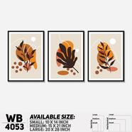 DDecorator Leaf With Abstract Art (Set of 3) Wall Board and Wall Canvas - WB4053