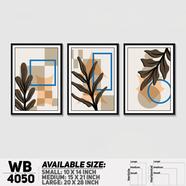 DDecorator Leaf With Abstract Art (Set of 3) Wall Board and Wall Canvas - WB4050