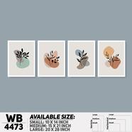 DDecorator Leaf With Abstract Art (Set of 4) Wall Board And Wall Canvas - WB4473