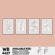 DDecorator Leaf With Abstract Art (Set of 4) Wall Board And Wall Canvas - WB4427