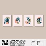 DDecorator Leaf With Abstract Art (Set of 4) Wall Board And Wall Canvas - WB4387