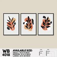 DDecorator Leaf With Abstract Art (Set of 3) Wall Board And Wall Canvas - WB4018