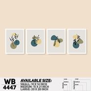 DDecorator Leaf With Abstract Art (Set of 4) Wall Board and Wall Canvas - WB4447
