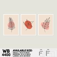DDecorator Leaf With Abstract Art (Set of 3) Wall Board And Wall Canvas - WB4400
