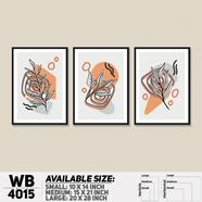 DDecorator Leaf With Abstract Art (Set of 3) Wall Board And Wall Canvas - WB4015