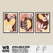 DDecorator Leaf With Abstract Art (Set of 3) Wall Board And Wall Canvas - WB4010